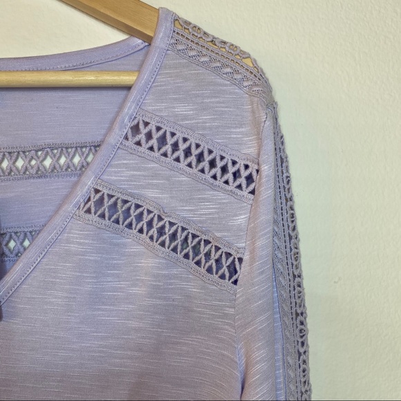 ANTHROPOLOGIE DELETTA Lavender Crochet Top - Picture 4 of 12